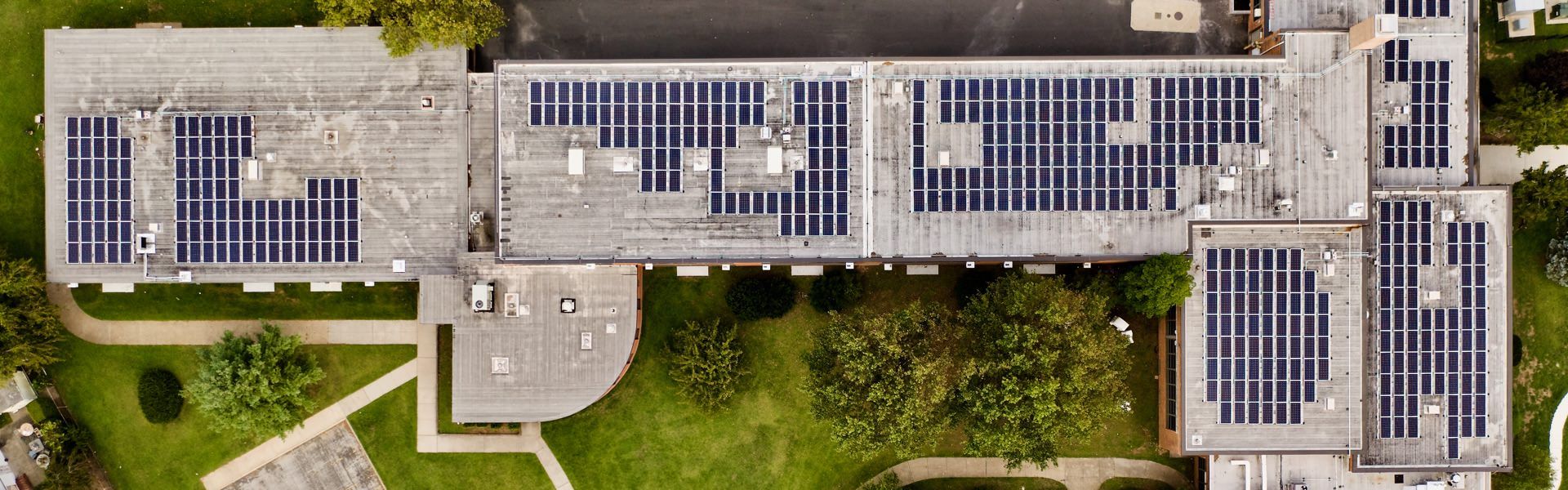 A,Top,Down,Shot,Directly,Above,A,School,Building,During